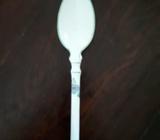 fine china Serving fork cream with blue floral motif