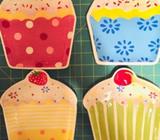 Ceramic cupcake plates set of 4