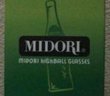 4 X MIDORI HIGHBALL GLASSES - NEW. BOXED