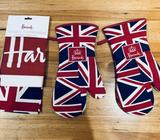 HARRODS Union Jack Oven Gloves and Tea Towel Set - BRAND NEW