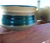 4 vintage ramekins with handle Soup souffle casserole dinnerware