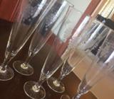 MID CENTURY MOD CHAMPAGNE FLUTES x 5