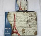 4 x Placemats & 4 x Coasters Eiffel Tower Design Matching Set