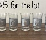6 devil angel shot glasses, drinking game