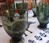 6 beautiful green glasses made in India