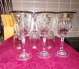 Set of Large Crystal Wine Glasses
