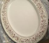 Embossed oval platter
