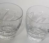 BOHEMIA ~Angelina~Tumblers x 2 New In Box Fine Rim Etched Pattern
