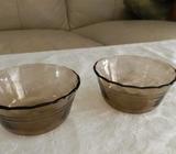 GLASS BOWLS Brown Arc suitable for Dips & Condiments $6 for Pair