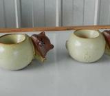 Kitten Egg Cup x 2 Gempo Pottery Made in Japan, 1972 - 1974