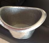 Beaten silver top hat shaped icebucket