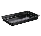 1/1 Full Size Polycarbonate Black Plastic Steam Pan Kitchen Grade