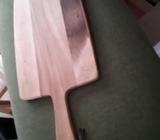 Wood serving board with handle