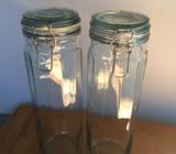 Storage Jars Pantry x 2 (H:33.5cm x D:10cm)