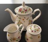 Ashdene Teapot, sugar bowl and creamer
