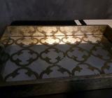Modern Gold Geometric Mirror Tray