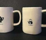 RAE DUNN Set 2 Large Rare Provincial Scandi Style Mugs BRAND NEW