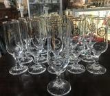 16 Champagne Glasses with gold rims in excellent condition
