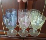 Antiques X6 port glasses on stand