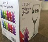 Holly wine glasses set of 4