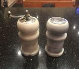 Marble salt and pepper shakers