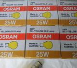 Yellow 25 watt light bulbs