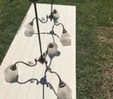Chandelier period brass, 3 lights with light shade and bulb