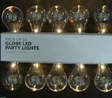 (3 X) 10 Piece Large LED Clear Festoon/Party Globe String Light Kit