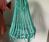 Turquoise beaded chandelier