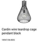BRAND NEW // x2 wire teardrop cage pendants black