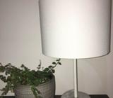 2 linen lamps with marble look base