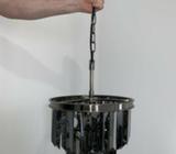Waldorf 4 Light Chandelier in Smoke Nickel and Smoke Glass