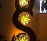 ASSORTED LAMPS ABSTRACT INDOOR VARIOUS COLOURS AND STYLES
