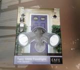 100W twin floodlight with sensor