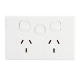 Modern Range Double Power Outlet with Switch 10A