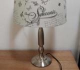 Table Lamp: Silver Base with Pretty Cream Shade