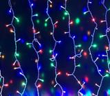 6m x 3m Mixed Colour Fairy Curtain Lights Clear Wire 640 LEDs