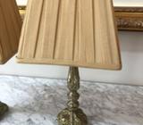 Pair of ornate gold lamps