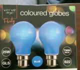 2 coloured globes