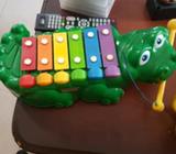 Kiddies musical toy on wheels slight markings on too nut plays