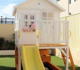 Elevated Wooden Cubby House with Sandpit and Mud Ktichen