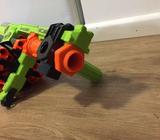 4 nerf blasters and 50 darts. Doominator, 2 strongarms and retaliator
