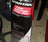 Twin soccer goal set
