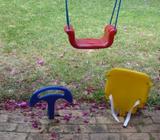 Colourful child's swing