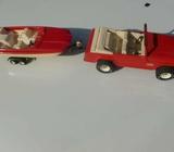 Tonka Jeepster and Powerboat with trailer