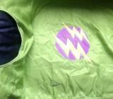 GREEN SUPERHERO CAPE with PURPLE AND YELLOW LIGHTENING BOLTS