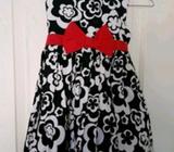 Black / White Girls Balloon Hem Dress Size 5