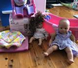 Gotz baby doll, Melissa Doug doll and other baby born items