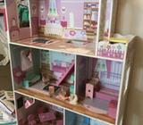 Wooden toy dolly playhouse dollhouse with furniture!