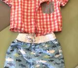 Baby boy toddler clothes shirt boardshorts suit 3 months plus